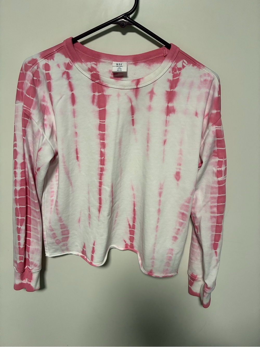 Girls  GAP Pink & White Tie-Dye Crewneck XXL